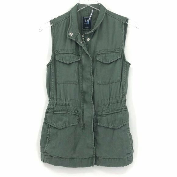Gap Womens Xs Utility Vest Olive Army 